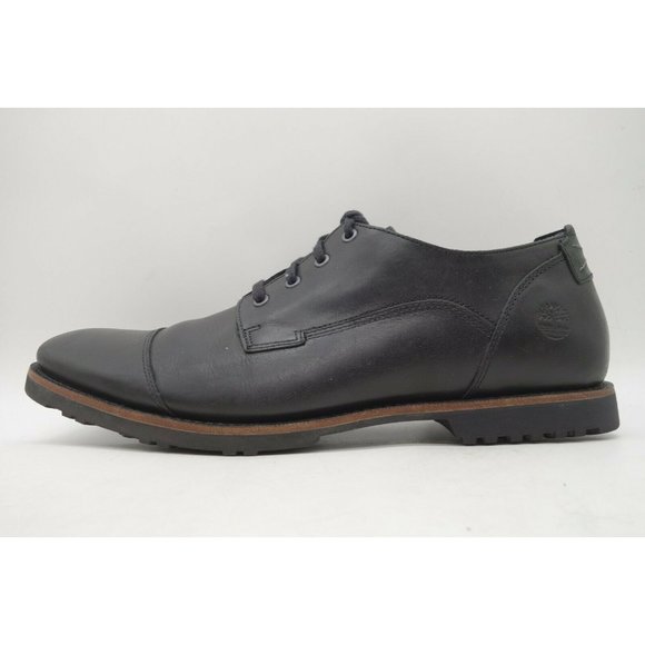 Timberland Logo Black Leather Cap Toe Lace Up Oxfords Shoes Men\'s 11.5 main image 8